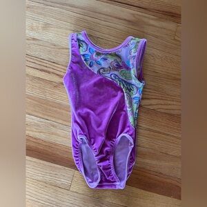 Girls velvet gymnastics leotard